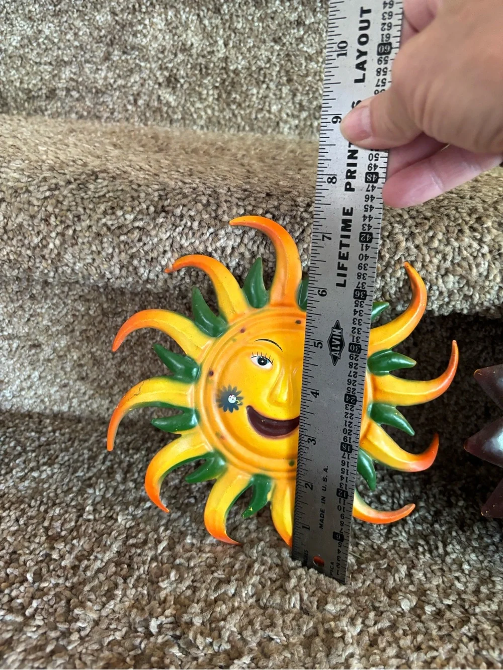 Yellow Sun Face Wall Decor Set - Bright Ceramic Sunburst Accents